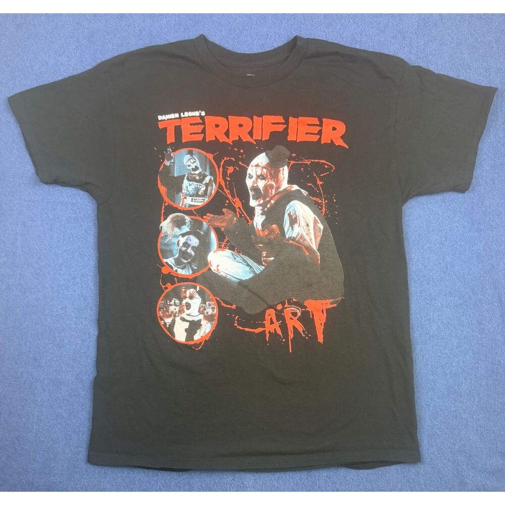 Terrifier 2 Art The Clown T Shirt Mens Large Black Horror Movie Graphic Tee